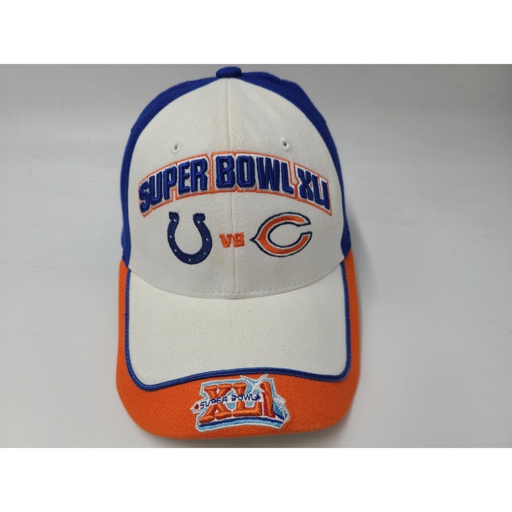 Super Bowl XLI Indianapolis Colts vs Chicago Bears Adjustable‎ Hat Cap NFL White